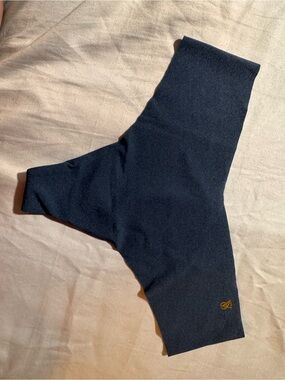 Victoria's Secret Navy Seamless Thong with Gold Logo